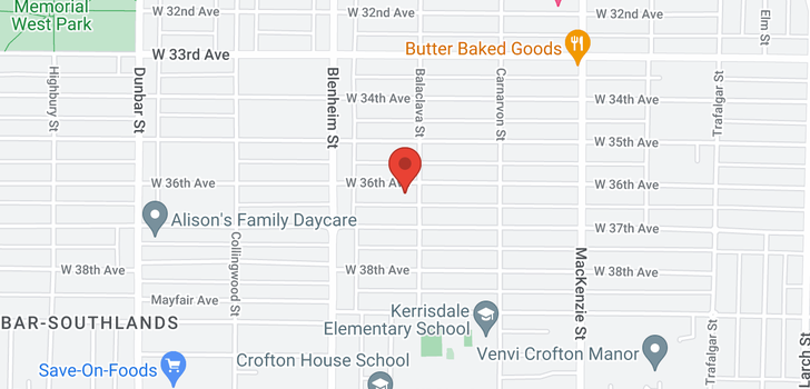 map of 3214 W 36TH AVENUE